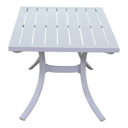 Courtyard Casual Courtyard Casual -  Santa Fe Aluminum 42" Rectangle Coffee Table with Slat Top in White | 5609