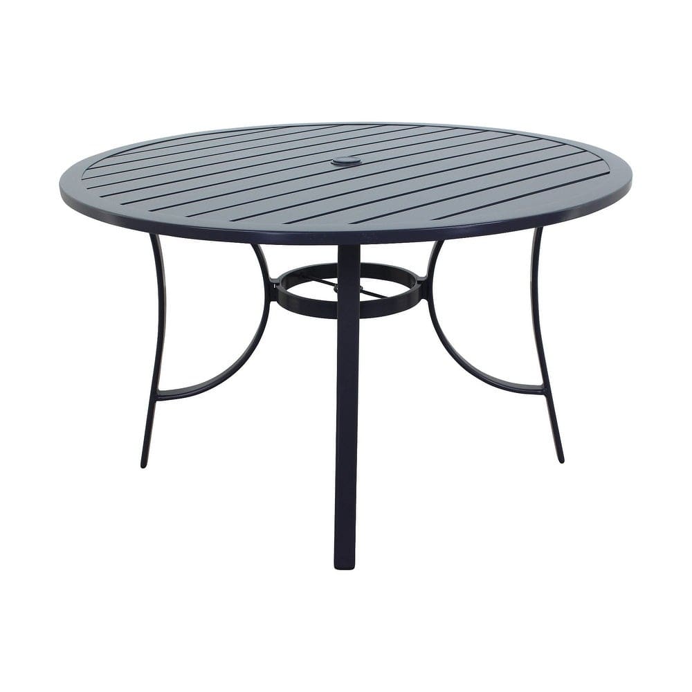 Courtyard Casual Courtyard Casual -  Santa Fe Dark Gray 5 Piece Dining Set with 48" Round Table and 4 Wicker Spring Chairs | 5592