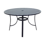 Courtyard Casual Courtyard Casual -  Santa Fe Dark Gray 5 Piece Dining Set with 48" Round Table and 4 Wicker Spring Chairs | 5592