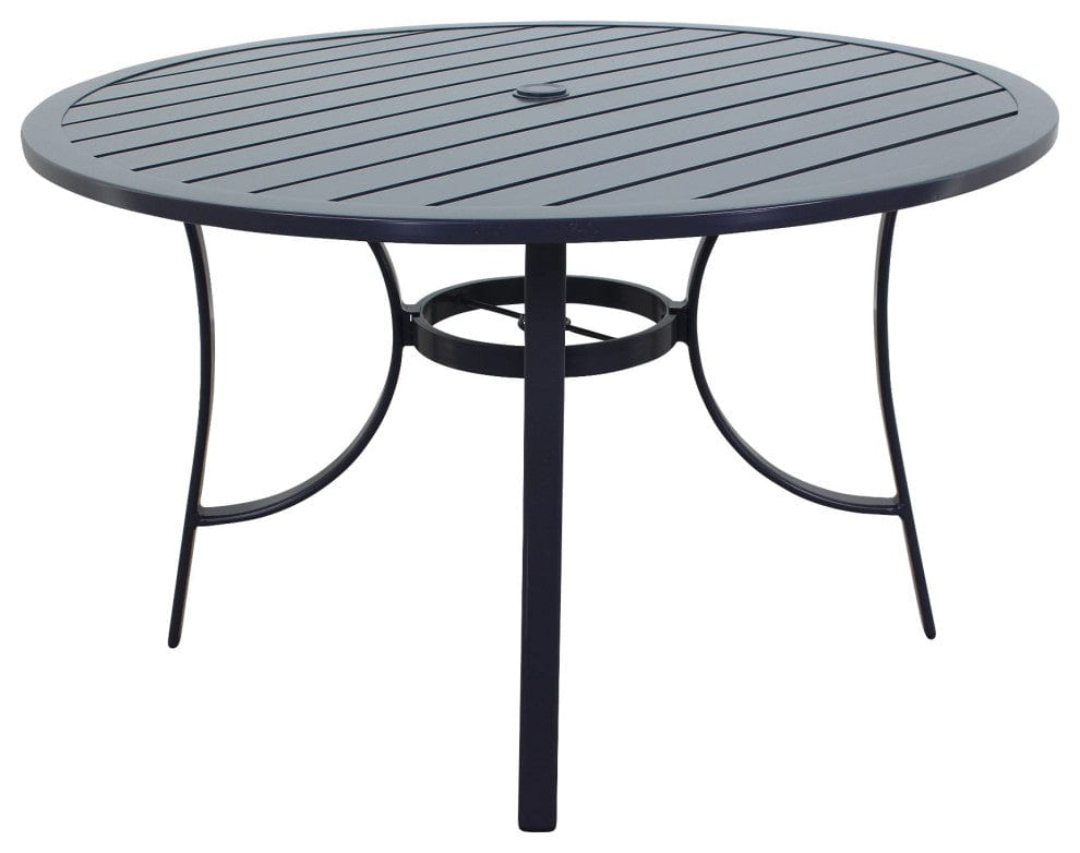 Courtyard Casual Courtyard Casual -  Santa Fe Dark Gray 5 Piece Dining Set with 48" Round Table and 4 Wicker Swivel Rockers | 5591