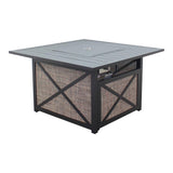 Courtyard Casual Courtyard Casual -  Santa Fe Square Fire Pit in Java with 18 lbs of Amber Fire Glass and Sling Base | 5678