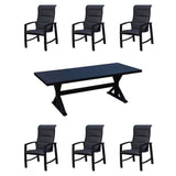 Courtyard Casual Courtyard Casual -  Santorini 7 Piece 84" Rectangle Dining Table with 6 Chairs | 5350