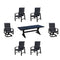 Courtyard Casual Courtyard Casual -  Santorini 7 Piece Mixed Dining Set 84" Rectangle Table with 2 Swivel Spring Chairs and 4 Dining Chairs | 5352