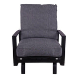 Courtyard Casual Courtyard Casual -  Santorini Black Aluminum 2 High Motion Chairs with Envelop Back Cushions | 5782