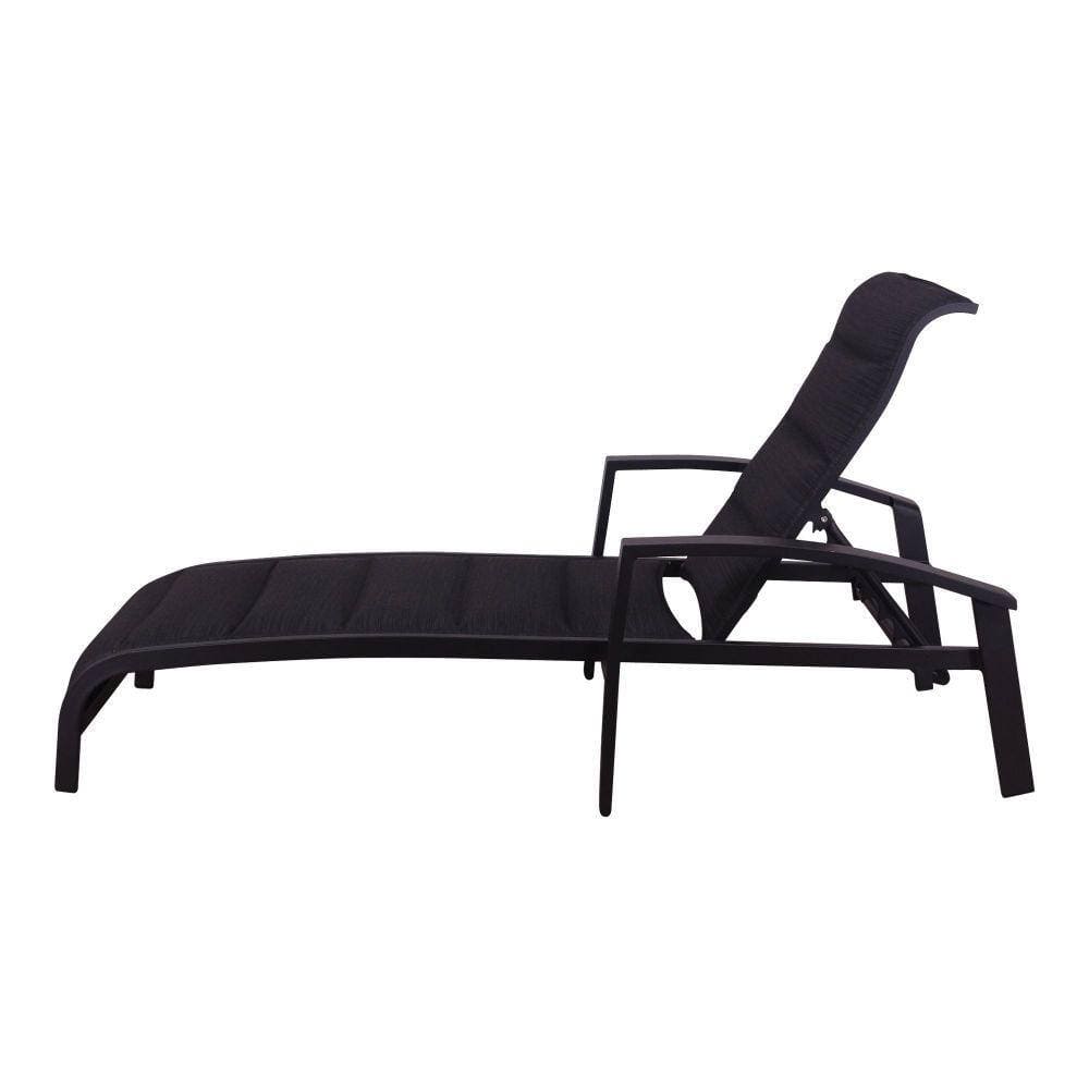 Courtyard Casual Courtyard Casual -  Santorini Black Aluminum 2 Padded Sling Chaise Lounge Chairs | 5786