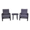 Courtyard Casual Courtyard Casual -  Santorini Black Aluminum 3 Piece Chat Set with 2 Club Chairs and 1 Square 24" End Table | 5790