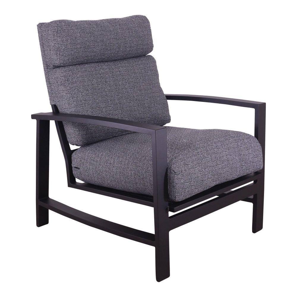 Courtyard Casual Courtyard Casual -  Santorini Black Aluminum 3 Piece Chat Set with 2 Club Chairs and 1 Square 24" End Table | 5790