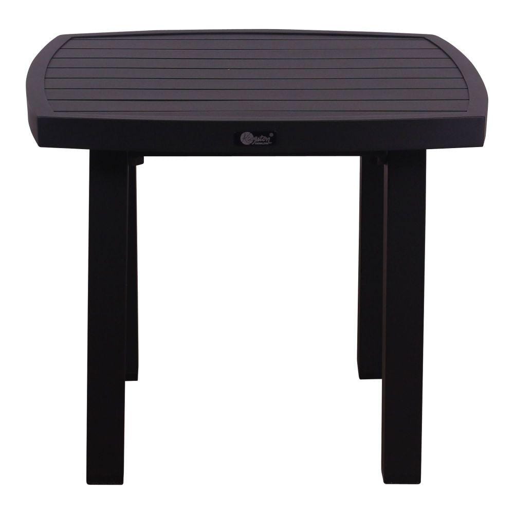 Courtyard Casual Courtyard Casual -  Santorini Black Aluminum 3 Piece Motion Chat Set with 2 Motion Club Chairs and 1 Square 24" End Table | 5791