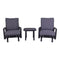 Courtyard Casual Courtyard Casual -  Santorini Black Aluminum 3 Piece Motion Chat Set with 2 Motion Club Chairs and 1 Square 24" End Table | 5791