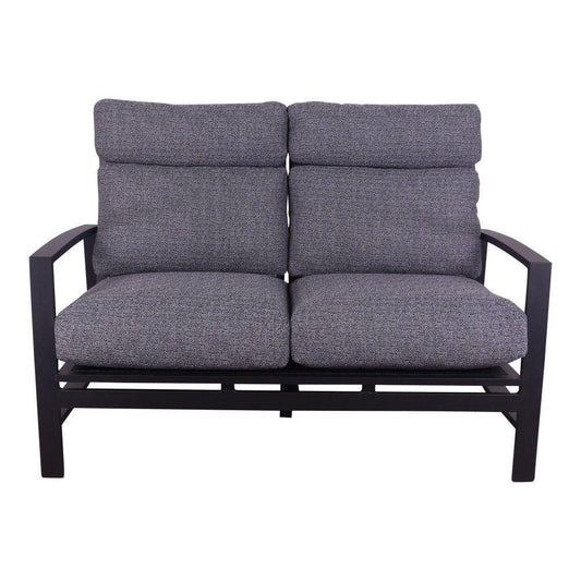 Courtyard Casual Courtyard Casual -  Santorini Black Aluminum 4 Piece Loveseat Motion Seating Group with 1 Loveseat, 2 Motion Club Chairs and 1 48" Coffee Table | 5794