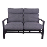 Courtyard Casual Courtyard Casual -  Santorini Black Aluminum 4 Piece Loveseat Seating Group with 1 Loveseat, 2 Club Chairs and 1 48" Coffee Table | 5793