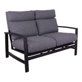 Courtyard Casual Courtyard Casual -  Santorini Black Aluminum 4 Piece Loveseat Swivel Seating Group with 1 Loveseat, 2 Swivel Gliders and 1 48" Coffee Table | 5795