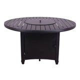 Courtyard Casual Courtyard Casual -  Santorini Black Aluminum 5 Piece Motion Fire Pit Seating Group with 48" Round Fire Pit and 4 Motion Club Chairs | 5800
