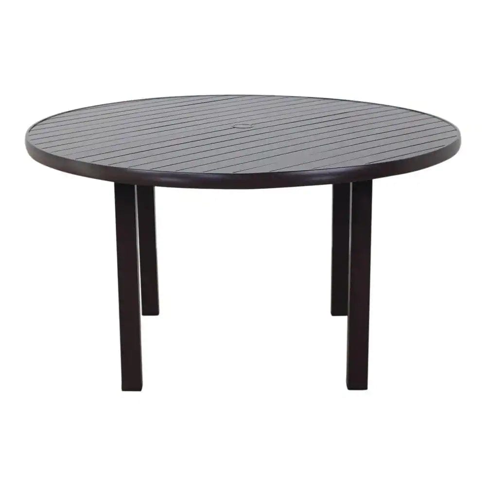 Courtyard Casual Courtyard Casual -  Santorini Black Aluminum 54" Round Dining Table with Umbrella Hole | 5944