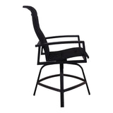 Courtyard Casual Courtyard Casual -  Santorini Black Aluminum 7 Piece Balcony Height 64" Rectangle Dining Set with 1 Table and 6 Swivel Balcony Bar Stools | 5859