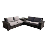 Courtyard Casual Courtyard Casual -  St Lucia Silver Oak 3 Piece Sectional Set with 1 Left and 1 Right Sectional Loveseats and 1 Corner End Table | 5897