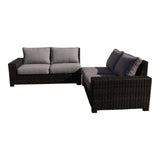 Courtyard Casual Courtyard Casual -  St Lucia Silver Oak 3 Piece Sectional Set with 1 Left and 1 Right Sectional Loveseats and 1 Corner End Table | 5897