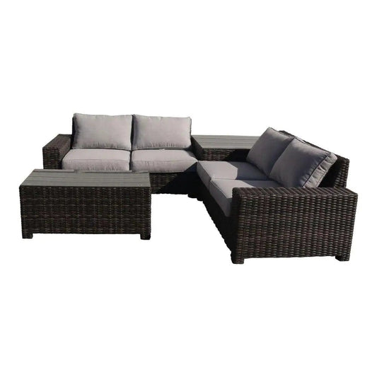 Courtyard Casual Courtyard Casual -  St Lucia Silver Oak 4 Piece Sectional Set with 1 Left and 1 Right Sectional Loveseats, 1 Corner End Table and 1 Coffee Table | 5898