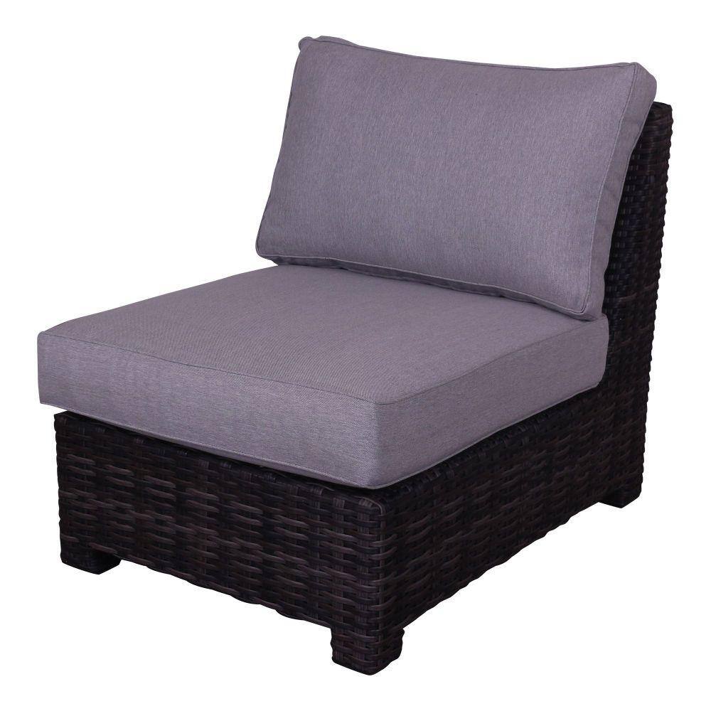 Courtyard Casual Courtyard Casual -  St Lucia Silver Oak Armless Middle Chair with Cushions | 5893