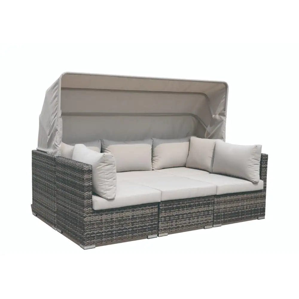 Courtyard Casual Courtyard Casual -  Taupe Aurora Outdoor Sectional to Daybed Combo with Canopy | 5008