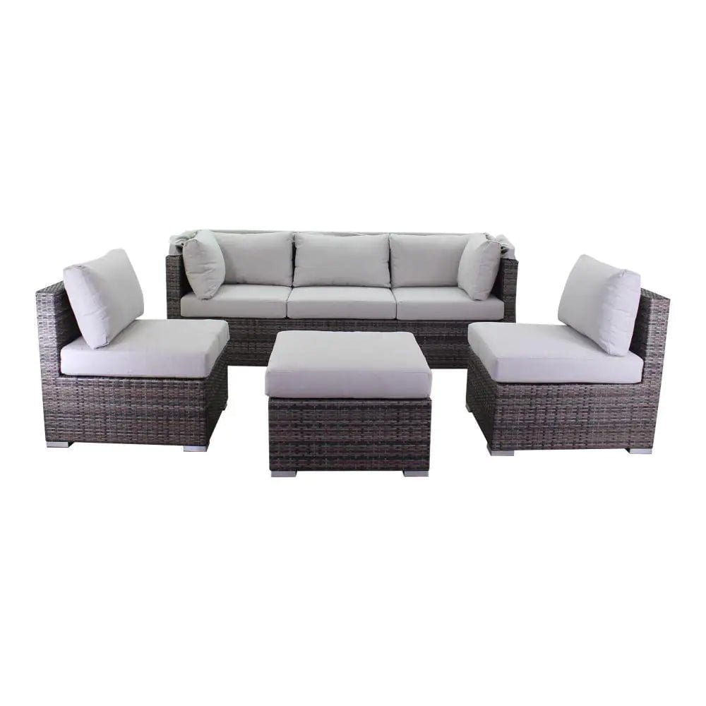 Courtyard Casual Courtyard Casual -  Taupe Aurora Outdoor Sectional to Daybed Combo with Canopy | 5008
