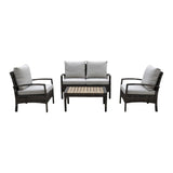 Courtyard Casual Courtyard Casual -  Taupe Chat 4 Piece Seating Group with Cushions | 5002