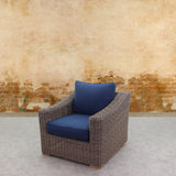 Courtyard Casual Courtyard Casual -  Tivoli Club Chair in Teak 
Full round wicker Alum Frame
Polyester 450 gram | 5215