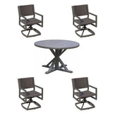 Courtyard Casual Courtyard Casual -  Venice 5 Piece Round Motion Dining Set 48" Round Dining Table and 4 Swivel Spring Dining Chairs | 5341