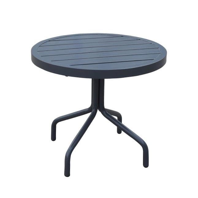 Courtyard Casual Gas Fire Pit Courtyard Casual -  Santa Fe 20" Round Side Table Aluminum Slat Top | 5170
