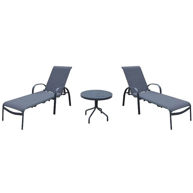 Courtyard Casual Gas Fire Pit Courtyard Casual -  Santa Fe 3 Piece Set with 1 Side Table and 2 Chaise Loungers | 5175