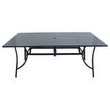 Courtyard Casual Gas Fire Pit Courtyard Casual -  Santa Fe 72 X 42 Rectangle Aluminum Dining Table with Slat Top | 5173
