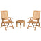 Courtyard Casual Outdoor Bistro Set Courtyard Casual -  Heritage Teak 3 Piece Bistro Set with Side Table and 2 Five Position Arm Chairs | 5467