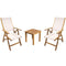 Courtyard Casual Outdoor Bistro Set Courtyard Casual -  Heritage Teak 3 Piece Sling Recliner Bistro Set with Side Table and 2 Chairs | 5466