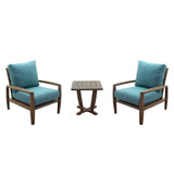 Courtyard Casual Outdoor Chair Courtyard Casual -  Avalon FSC Teak 3 Piece Balcony Set with 2 Club Chairs and 1 Square End Table | 5371