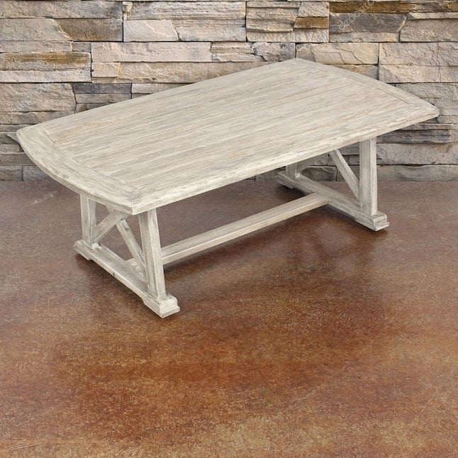 Courtyard Casual Outdoor Coffee Table Courtyard Casual -  Driftwood Gray Teak Surf Side Outdoor Coffee Table | 5015
