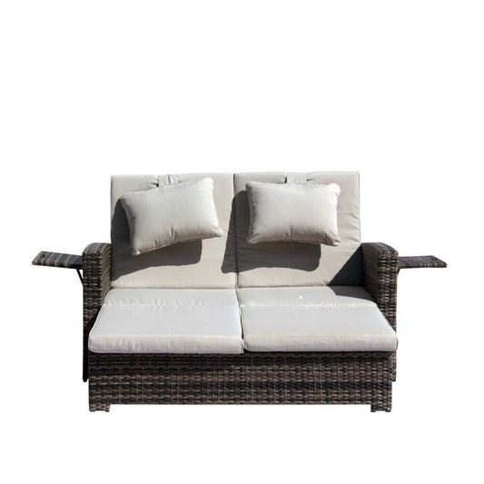 Courtyard Casual Outdoor Daybed Courtyard Casual -  Miranda Outdoor Loveseat to Daybed Combo with Cushions | 5108