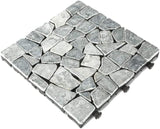 Courtyard Casual Outdoor Deck Tile Courtyard Casual -  Natural Travertine Stone Gray Deck Tile, 6 pc Set | 5118