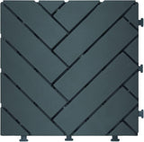 Courtyard Casual Outdoor Deck Tile Courtyard Casual -  Plastic 12" x 12" Deck Tile Pack of 9 in Charcoal Gray with Herringbone Pattern | 5930