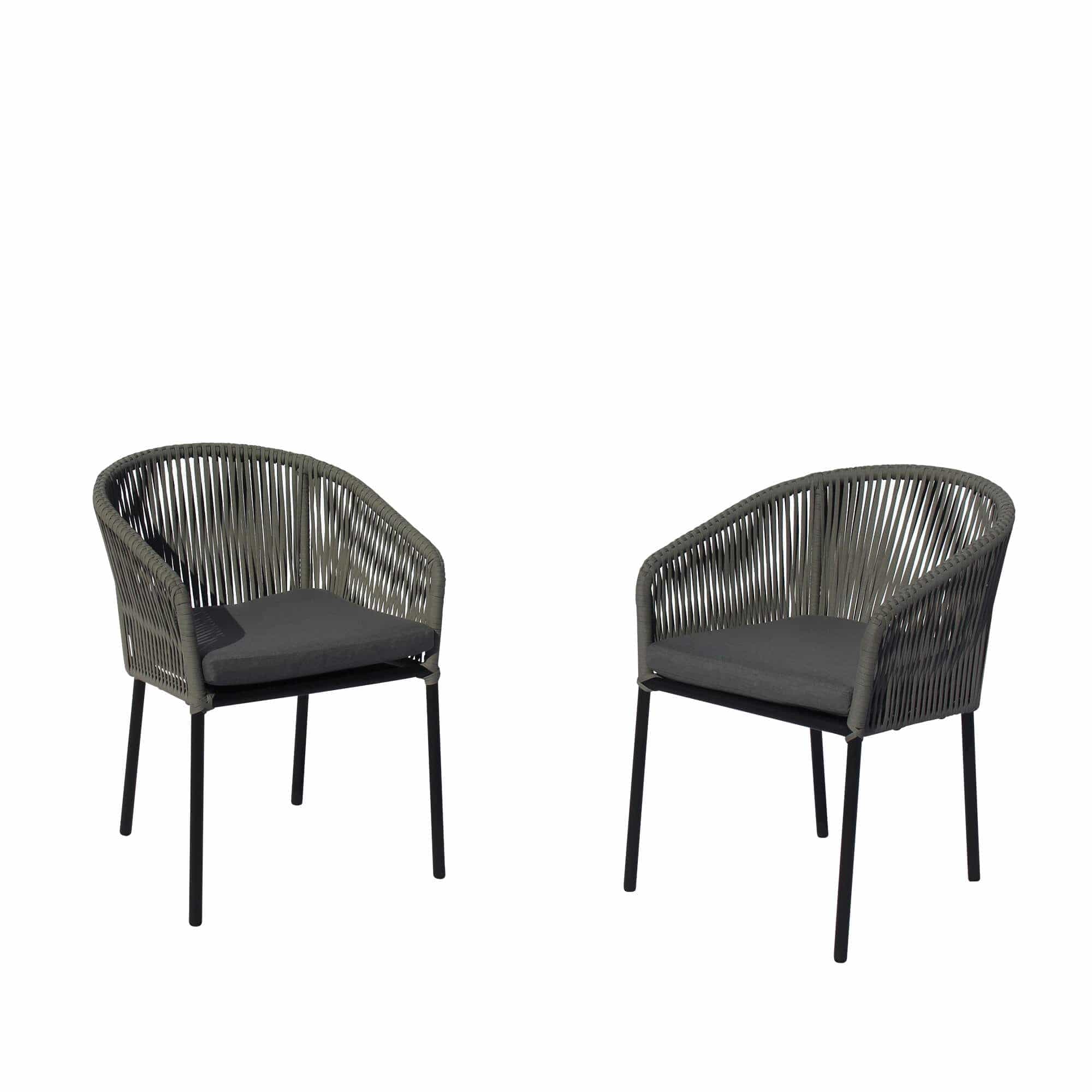 Courtyard Casual Outdoor Dining Chair Courtyard Casual -  Osborne Black Aluminum Outdoor Dining Chairs, 2 pc set with Cushions | 5088
