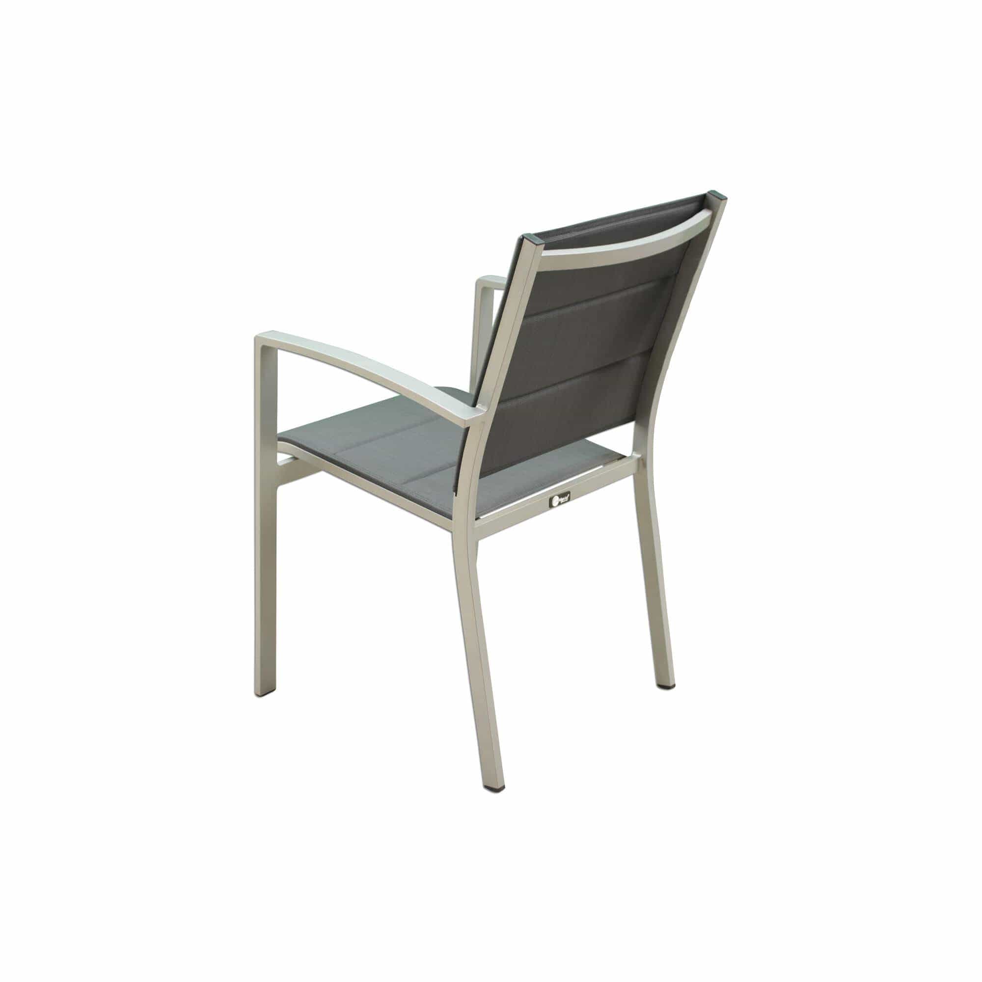 Courtyard Casual Outdoor Dining Chair Courtyard Casual -  Skyline Grey Aluminum Outdoor Padded Dining Chair, 4 pc Set | 5076