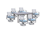 Courtyard Casual Outdoor Dining Set Courtyard Casual -  Cabo 7 Piece Swivel Dining Set - 84" Table and 6 Swivel Rockers | 5292