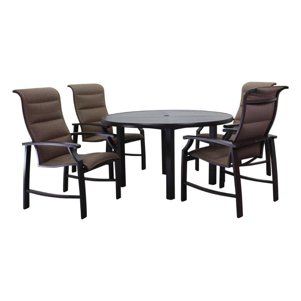 Courtyard Casual Outdoor Dining Set Courtyard Casual -  Madison 5 pc Round Dining set

Includes:  One Round Table and Four Padded Sling Chairs
 | 5334