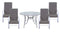 Courtyard Casual Outdoor Dining Set Courtyard Casual -  Santa Fe 5 pc Dining Set in White with 48" Round Table and 4 Wicker Spring Chairs | 5643