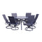 Courtyard Casual Outdoor Dining Set Courtyard Casual -  Santa Fe 7 Piece 60" Hexagon Dining Table with 6 Swivel Rocker Chairs | 5180