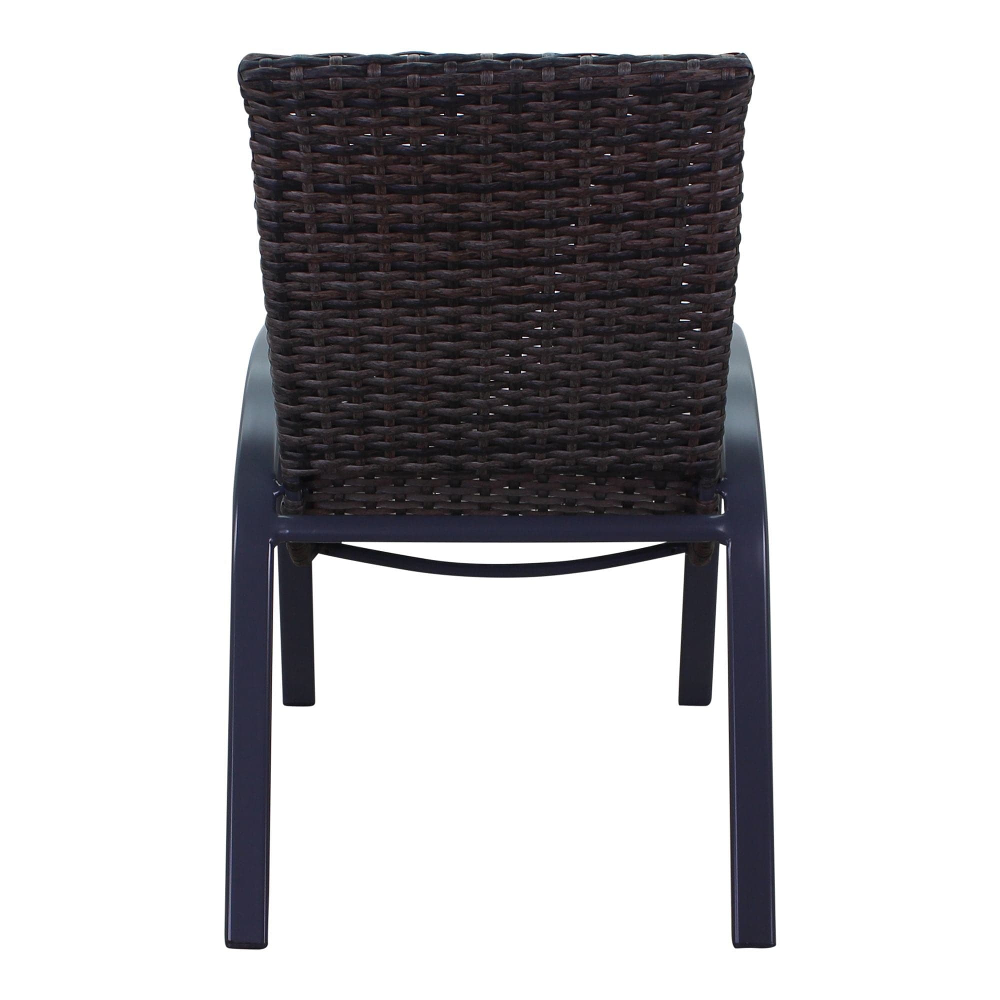 Courtyard Casual Outdoor Dining Set Courtyard Casual -  Santa Fe Dark Gray 7 Piece Mixed Wicker 84" Rectangle Dining Set with 1 Table, 2 Wicker Swivel Rockers and 4 Wicker Chairs | 5909