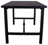Courtyard Casual Outdoor Dining Set Courtyard Casual -  Santorini Black Aluminum 5 Piece Balcony Height 64" Rectangle Dining Set with 1 Table and 4 Swivel Balcony Bar Stools | 5858