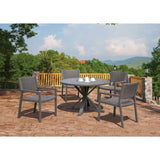Courtyard Casual Outdoor Dining Set Courtyard Casual -  Venice 5 Piece Round Dining Set 48" Round Dining Table and 4 Dining Chairs | 5340
