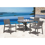 Courtyard Casual Outdoor Dining Set Courtyard Casual -  Venice 5 Piece Round Dining Set 48" Round Dining Table and 4 Dining Chairs | 5340