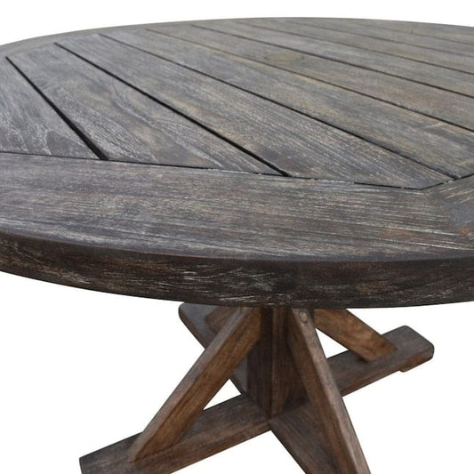 Courtyard Casual Outdoor Dining Table Courtyard Casual -  48" Round Flag Leg Dining Table | 5183