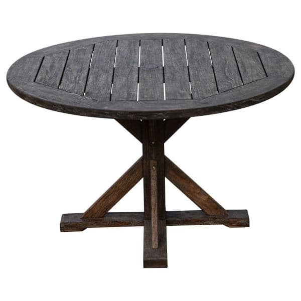 Courtyard Casual Outdoor Dining Table Courtyard Casual -  48" Round Flag Leg Dining Table | 5183